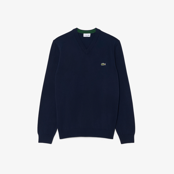 Monochrome Cotton V-neck Sweater
